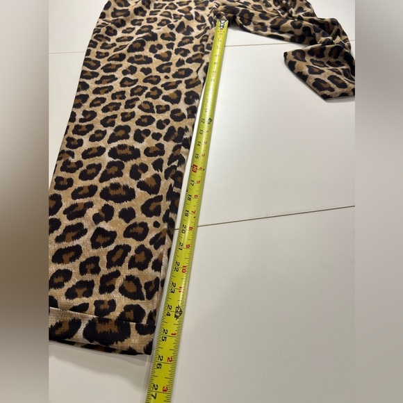 Zara Basics lightweight cheetah print elastic waist pleated cuff hem pockets - Picture 6 of 11